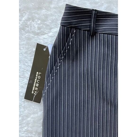 NWT LOUBEN Stretch Jet Black Pinstriped Pencil Skirt, Size 12 - Picture 7 of 11